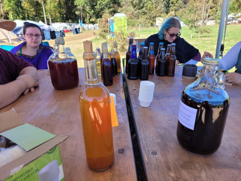 A round table of brewers, sharing their meads