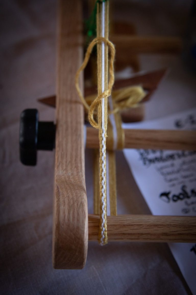 A loom in use