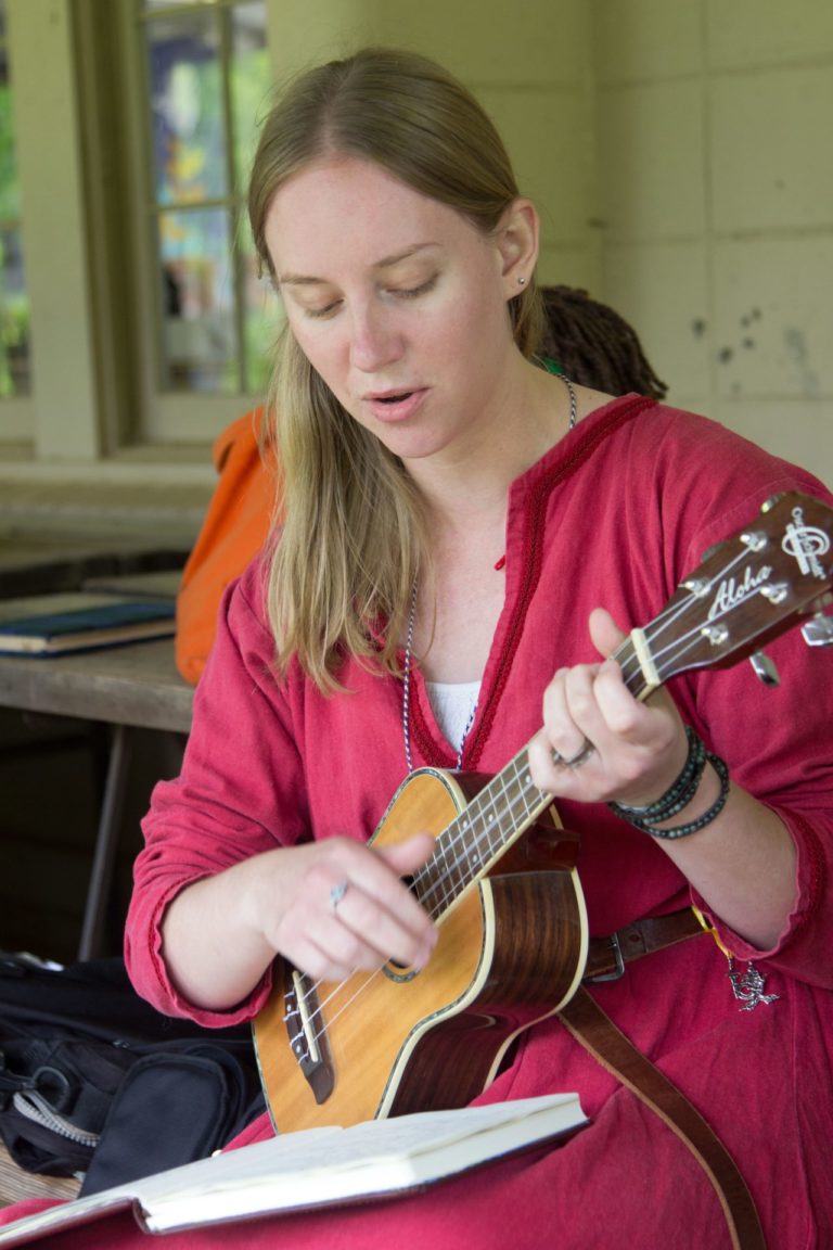 A person playing a musical instrument